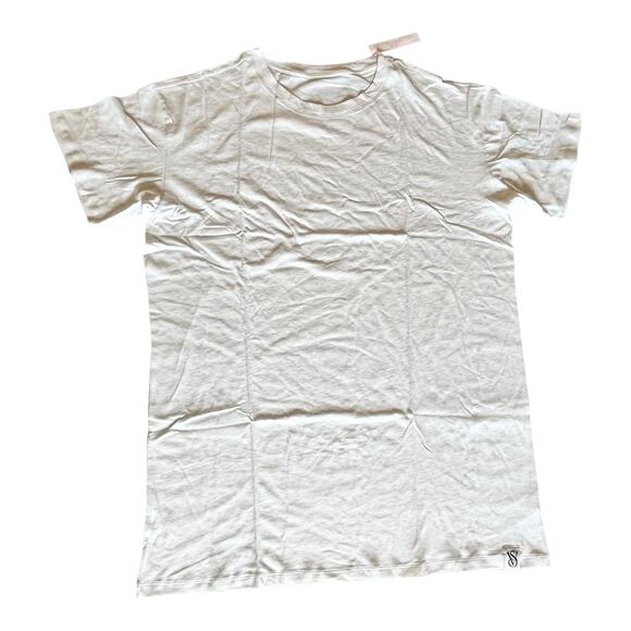 NEW Victoria's Secret SLEEP SHIRT Women's M/L 100% Cotton White Snow Heather PJS - Picture 4 of 13